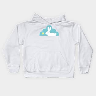 Bunny in the cloud dreaming Kids Hoodie